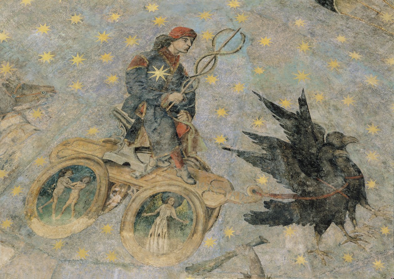 Der Wagen des Merkur, Detail aus dem Gewölbe des 