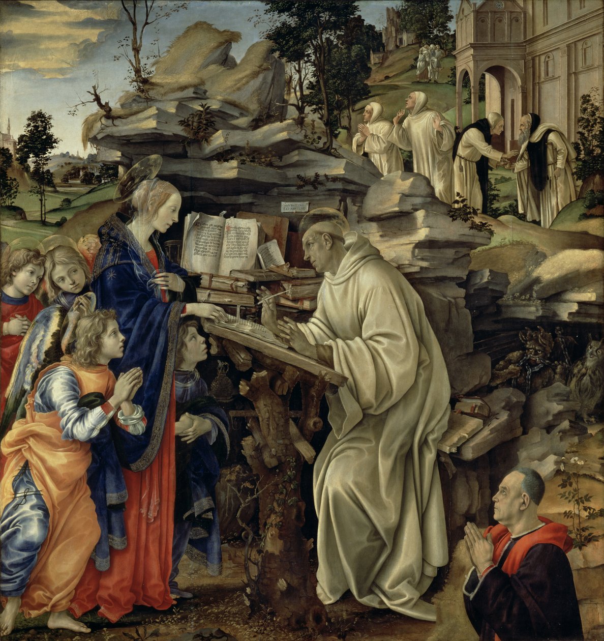 Die Vision des Heiligen Bernhard, ca. 1485-87 (Detail) von Filippino Lippi