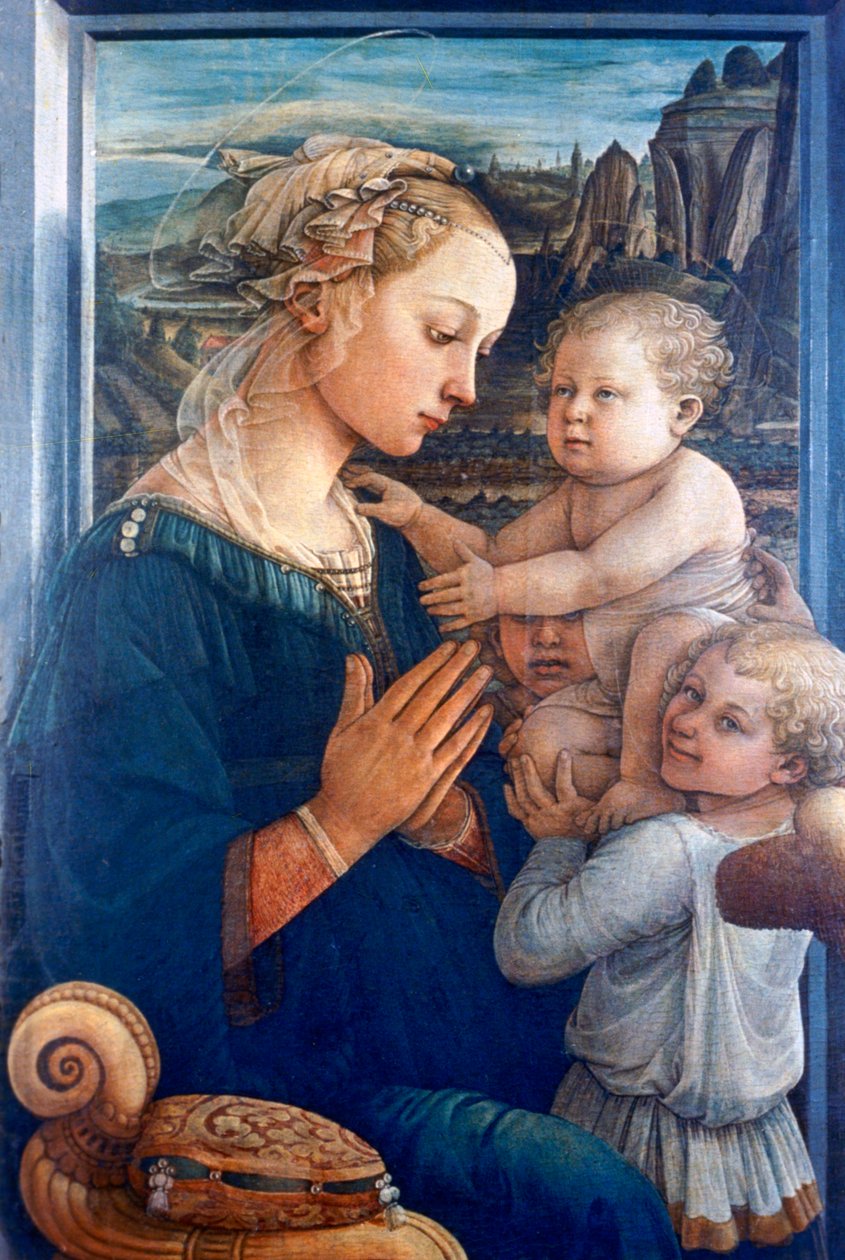 Madonna und Kind mit Engeln, ca. 1455 von Filippino Lippi