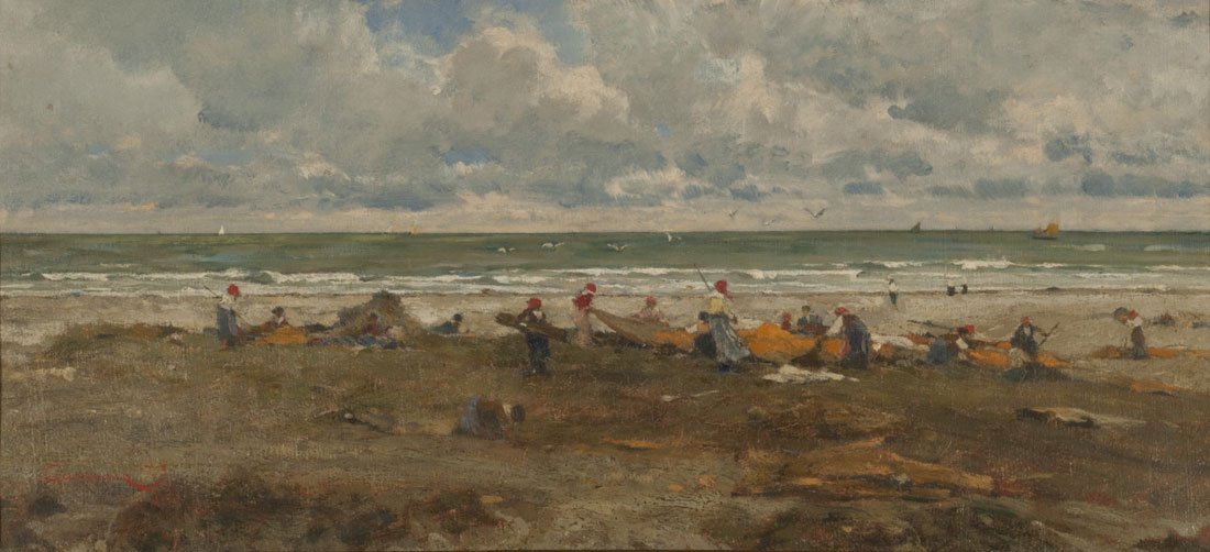 Fischer am Strand von Filippo Carcano