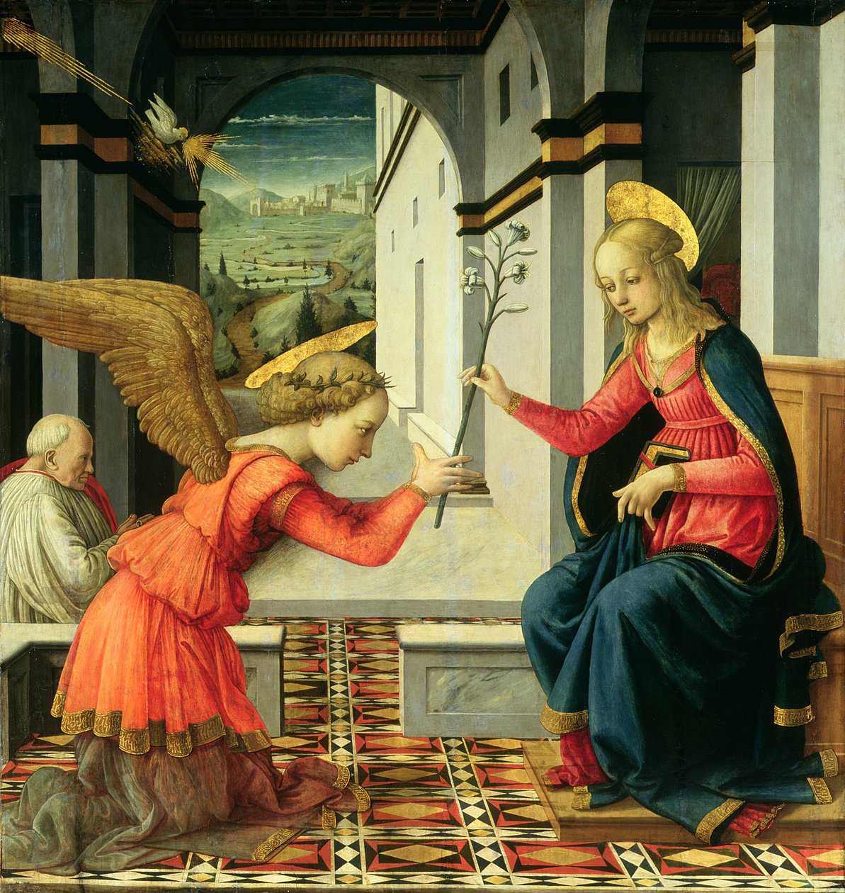 Die Verkündigung (Detail) von Fra Filippo Lippi