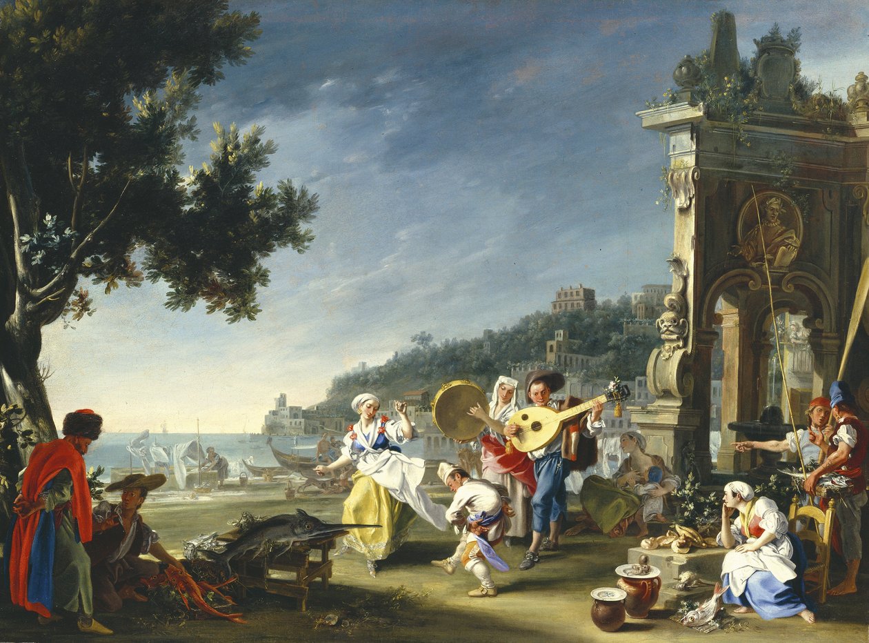 Tarantella in Mergellina, ca. 1750 von Filippo Falciatore