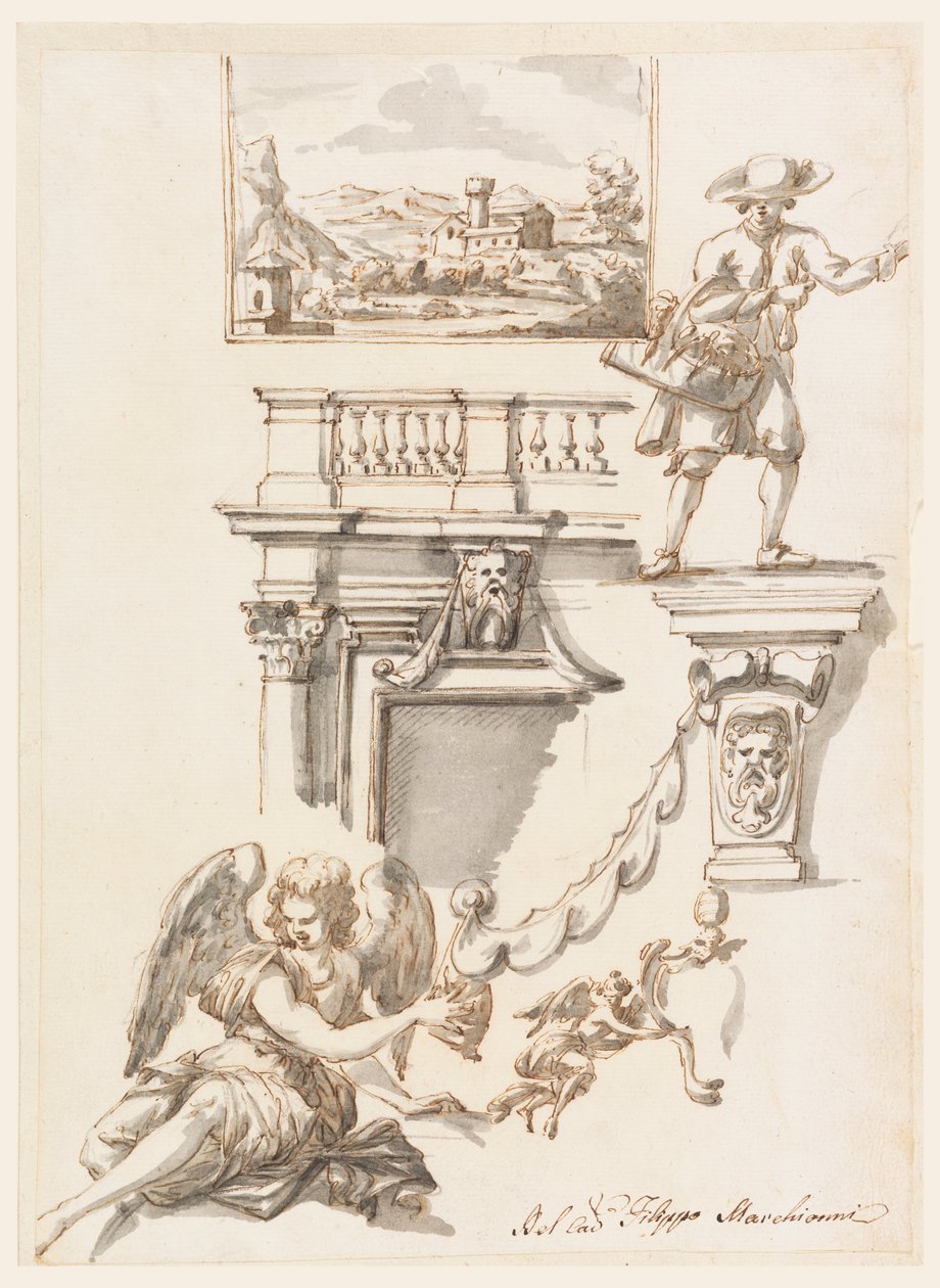 Architektur- und Figurenstudien von Filippo Marchionni