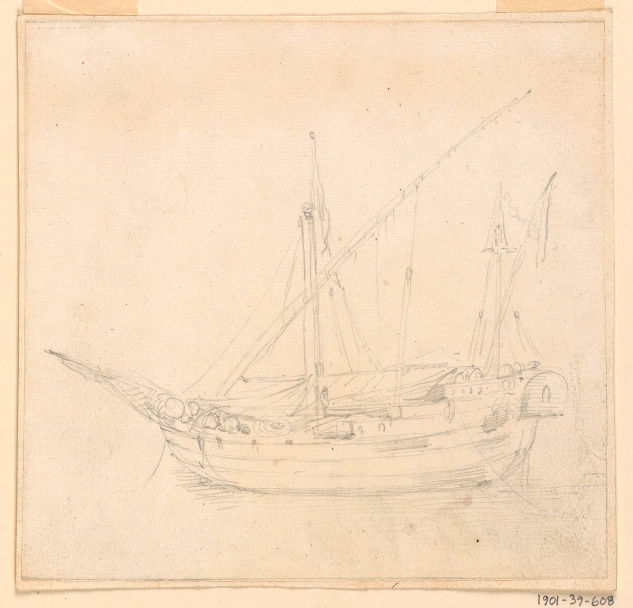 Zeichnung, Ein Segelschiff, ca. 1780 von Filippo Marchionni