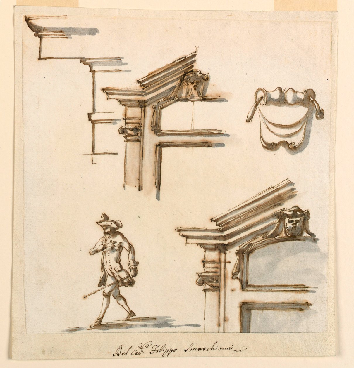 Architektonische Details und Figurenstudie von Filippo Marchionni