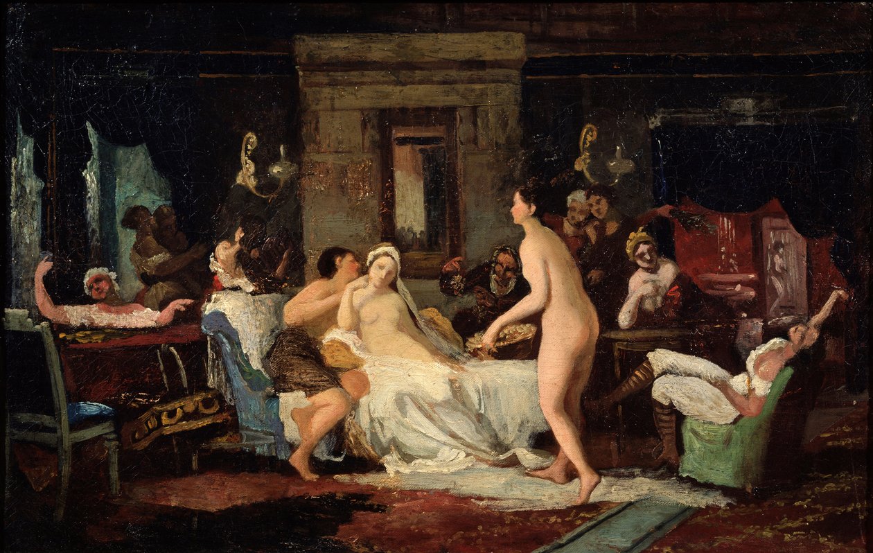 Vorhochzeitsfeier in einem Bad, 1885 von Firs Sergeevich Zhuravlev