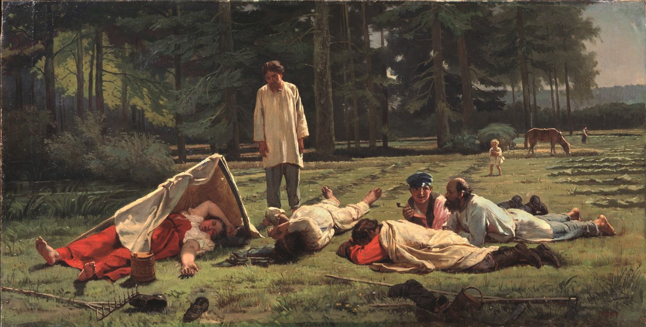 Rast bei der Heuernte, 1887 von Firs Sergeevich Zhuravlev