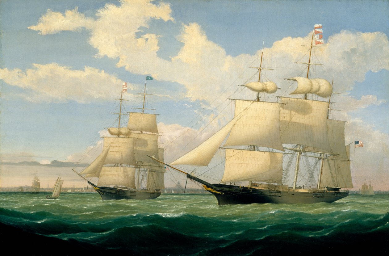 Die Schiffe Winged Arrow und Southern Cross im Boston Harbor von Fitz Henry Lane