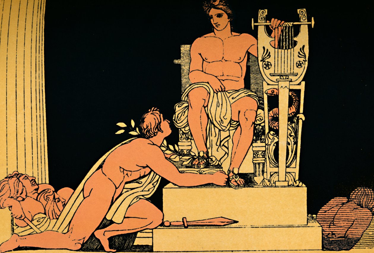 Orestes fleht Apollo an, 1880 von Flaxman