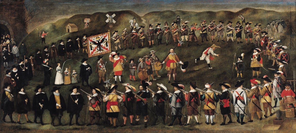 Mitglieder der Bruderschaft von St. Barbara von Dünkirchen im Jahr 1633 von Flemish School