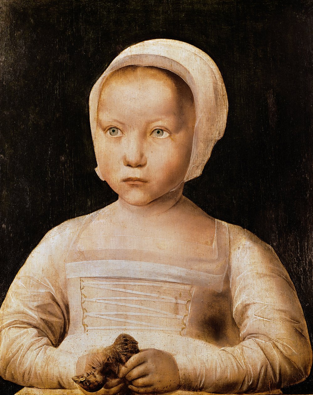 Junges Mädchen mit einem toten Vogel, ca. 1500-25 von Flemish School