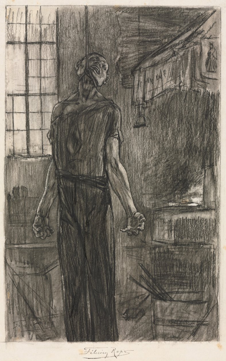 Der Gehängte in der Schmiede von Félicien Rops