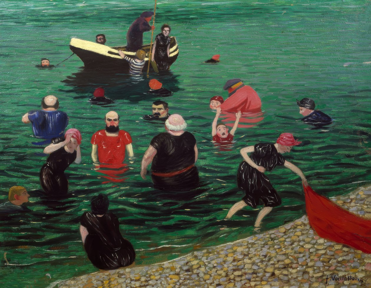 Badende in Étretat von Félix Vallotton