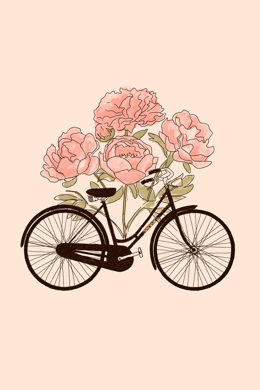 Fahrrad und Blume: Paris von Florent Bodart