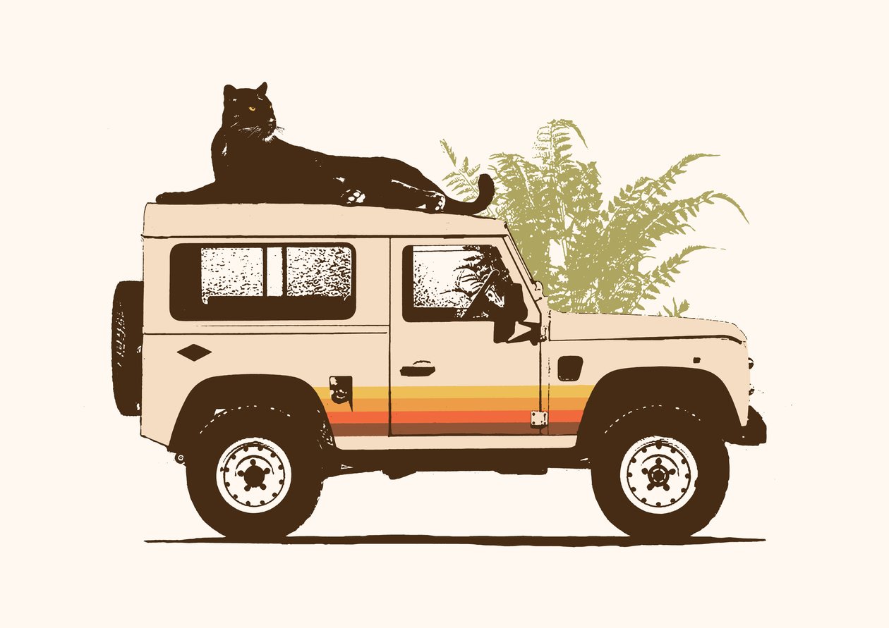 Schwarzer Panther auf Auto von Florent Bodart