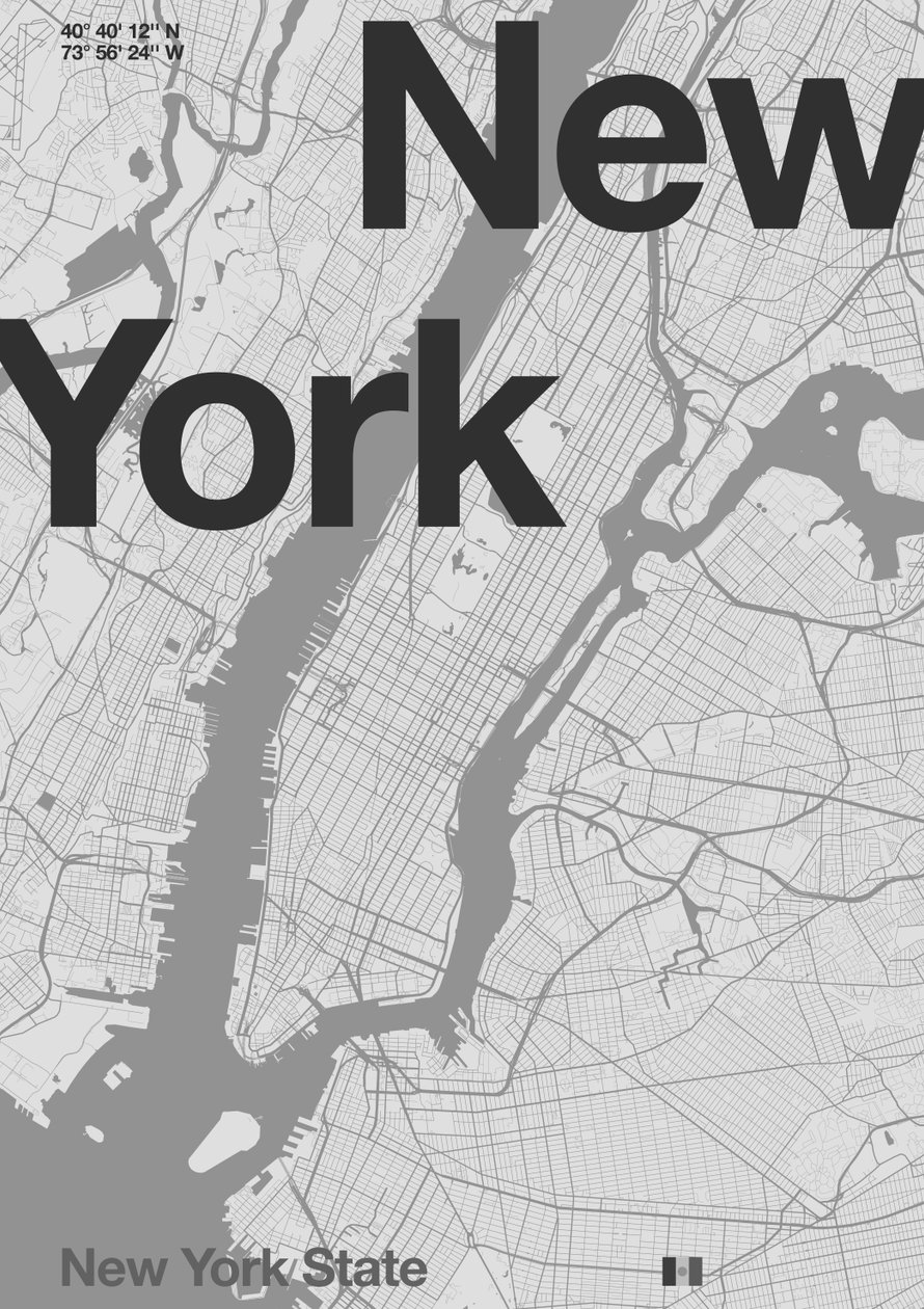 New York Minimal Karte von Florent Bodart