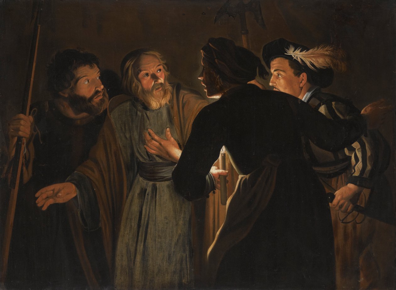 Die Verleugnung des Heiligen Petrus von Follower of Gerard Seghers