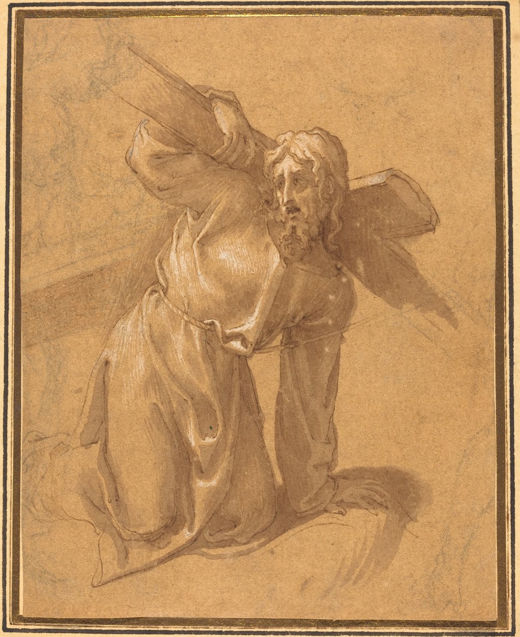 Christus fällt unter dem Kreuz von Follower of Francesco Salviati