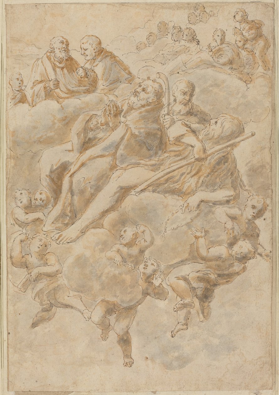 Ekstase eines Heiligen von Follower of Giovanni Lanfranco