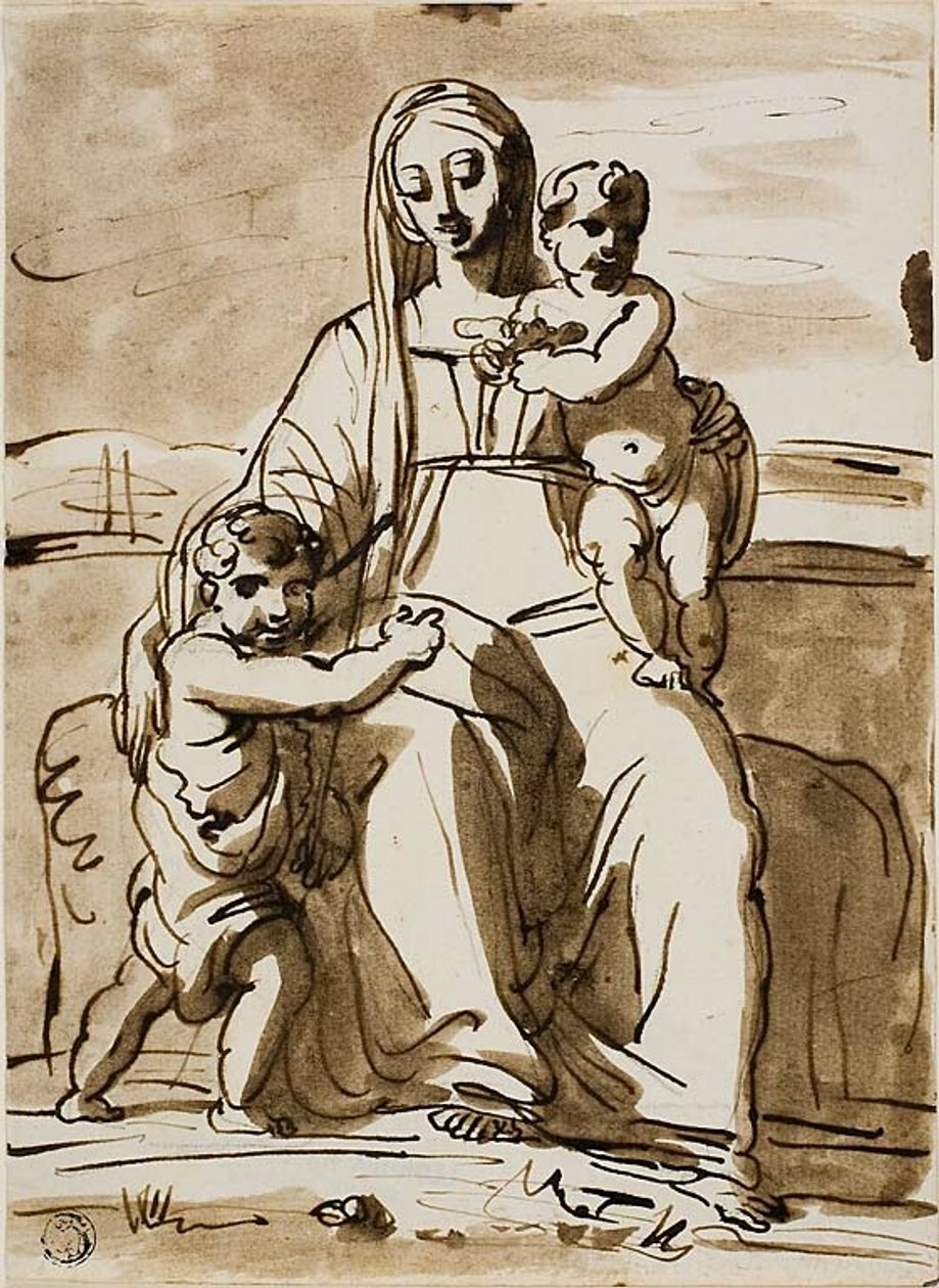 Madonna mit Kind und Heiligem Johannes von Fortunato Duranti