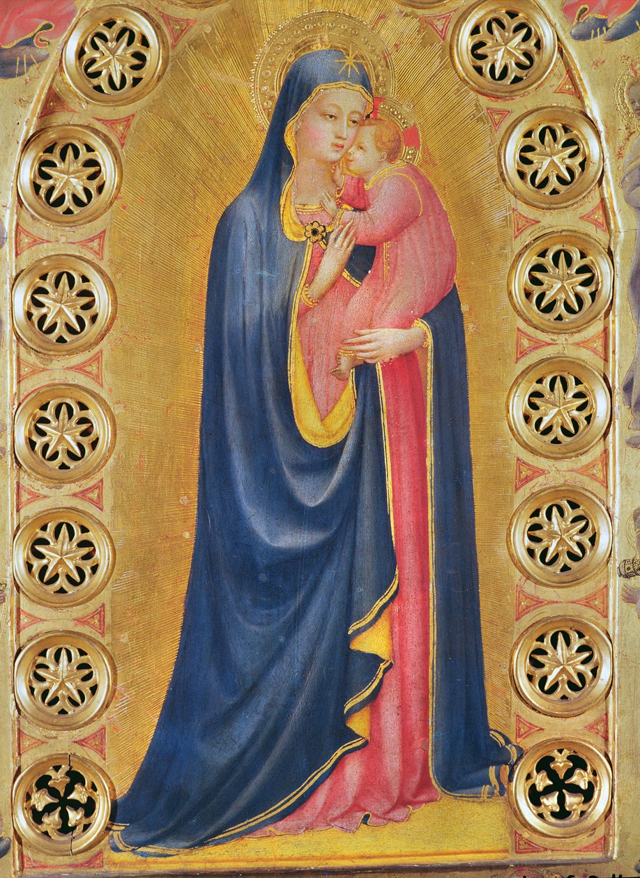 Jungfrau und Kind, auch genannt Jungfrau und der Stern (Detail) von Fra Angelico
