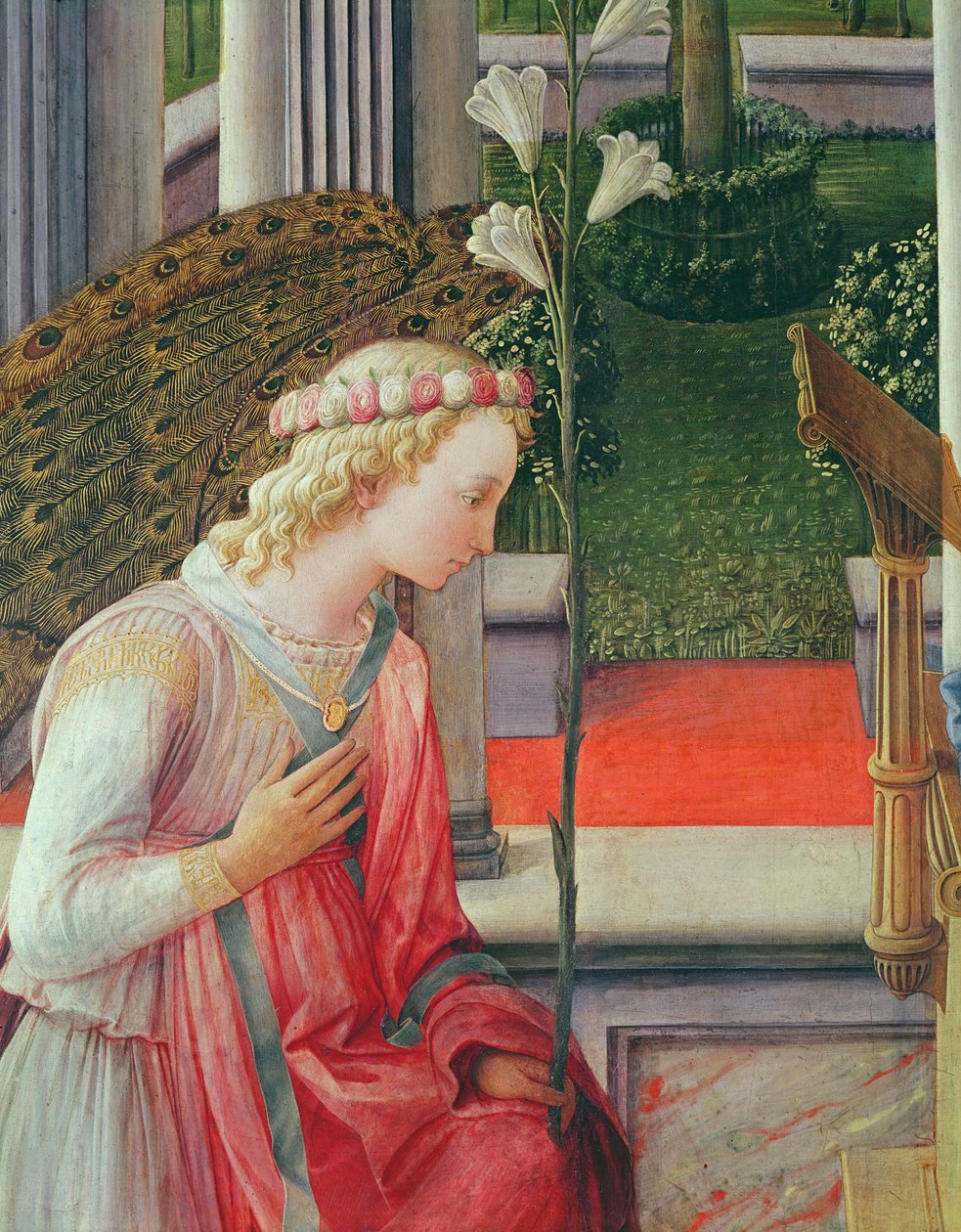 Die Verkündigung (Detail) von Fra Filippo Lippi