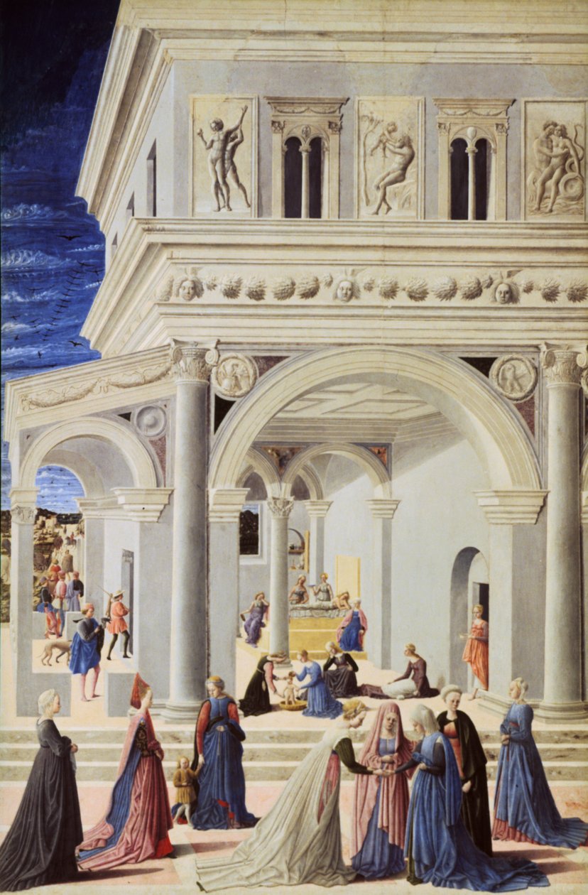 Die Geburt der Jungfrau Maria, 1467 von Fra Carnevale