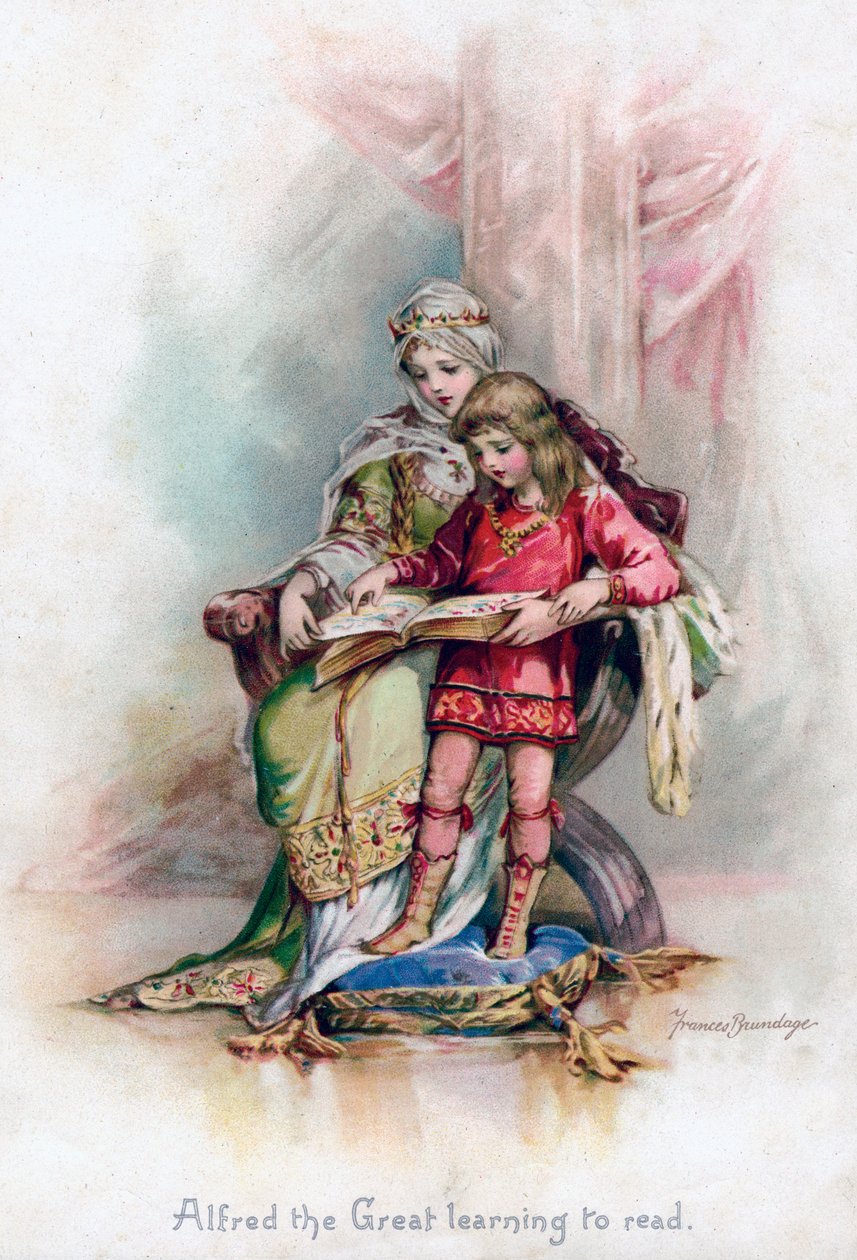 Alfred der Große lernt lesen, 1897 von Frances Brundage