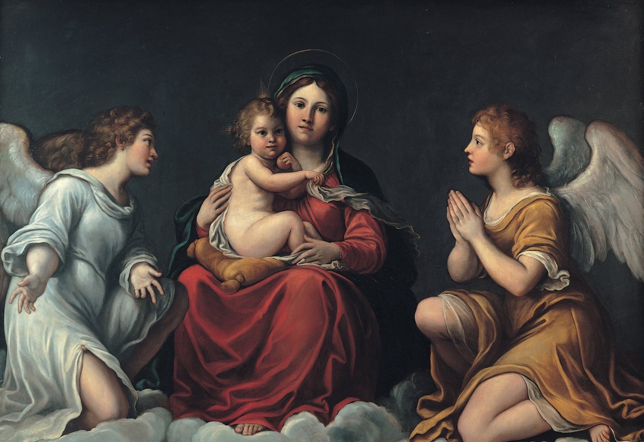 Madonna mit dem Kind und Engeln von Francesco Albani