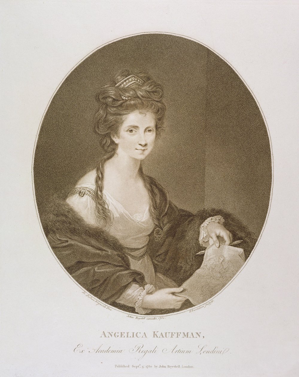 Angelica Kauffman, nach Reynolds, 1780 (Punktstich) von Francesco Bartolozzi