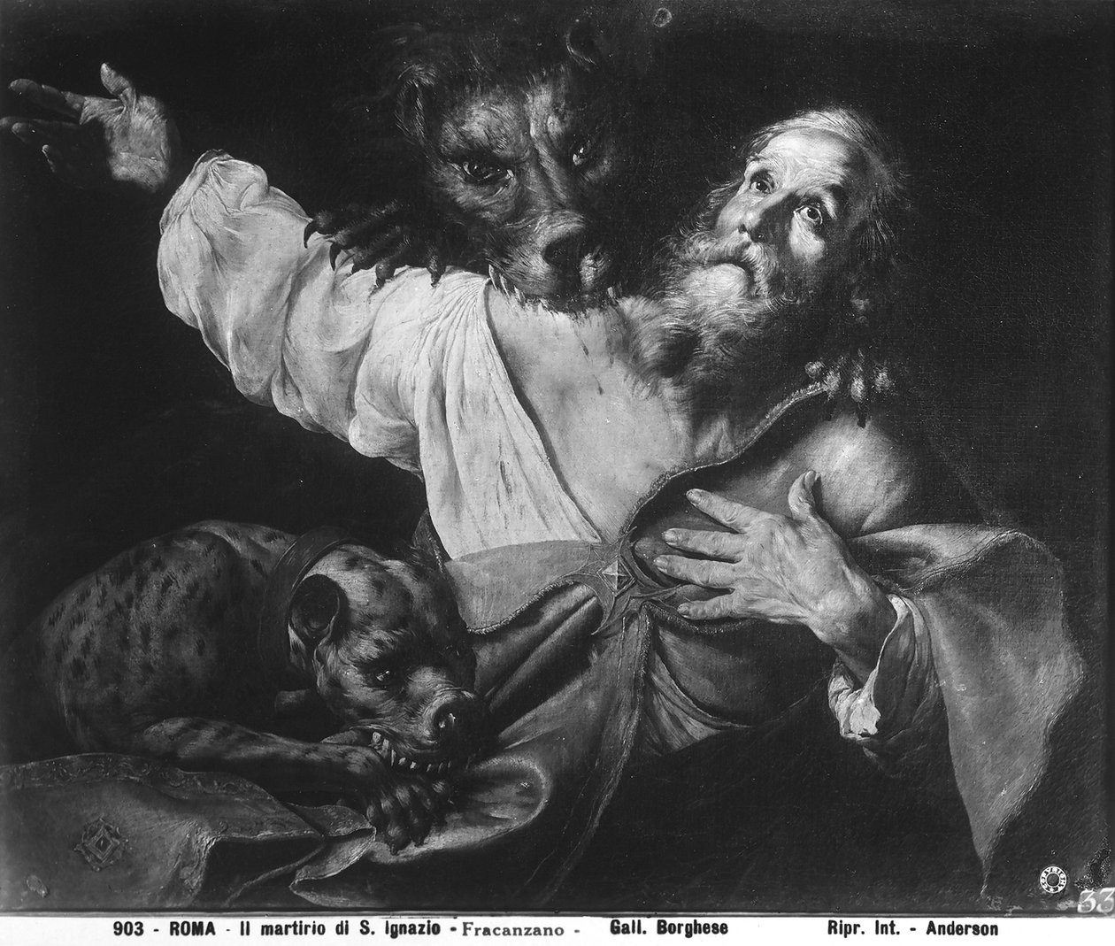 Das Martyrium des heiligen Ignatius von Antiochien (bw) von Francesco Fracanzano