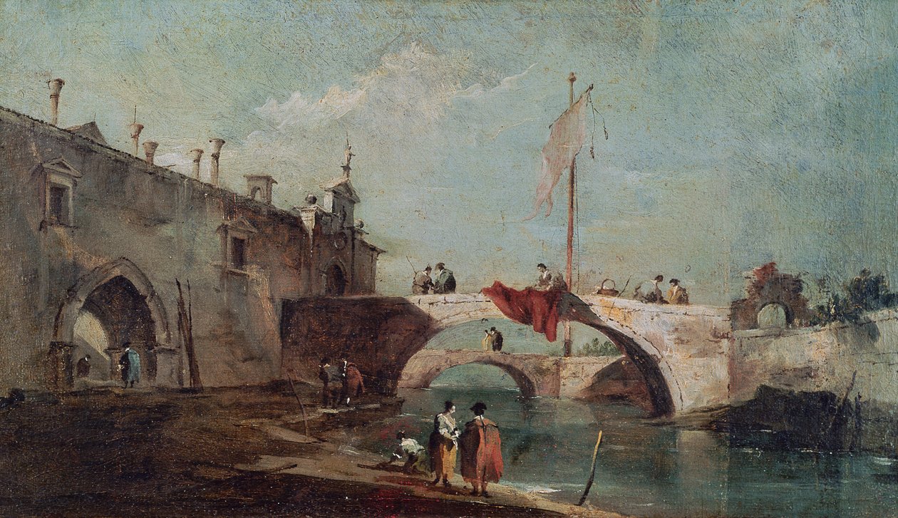 Landschaft mit einem Kanal von Francesco Guardi