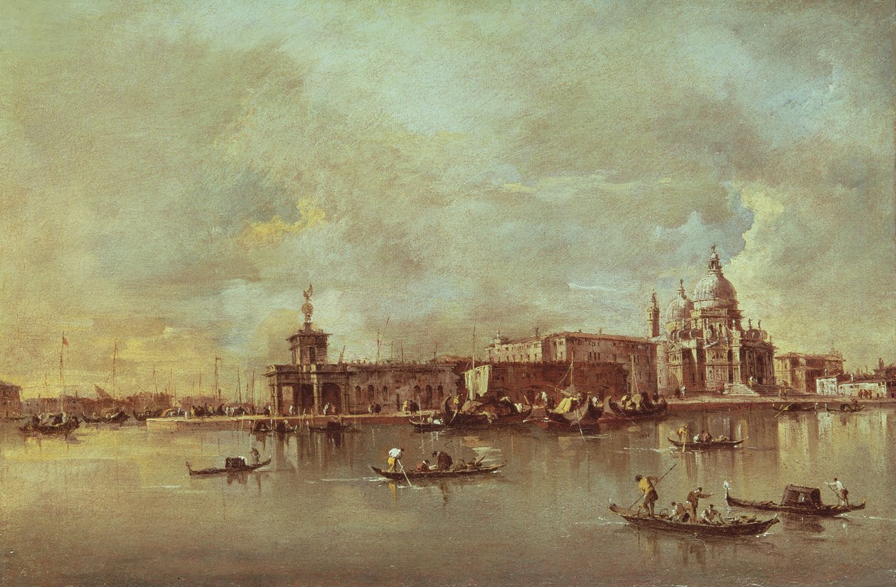 Santa Maria della Salute vom Eingang des Canal Grande, Venedig von Francesco Guardi