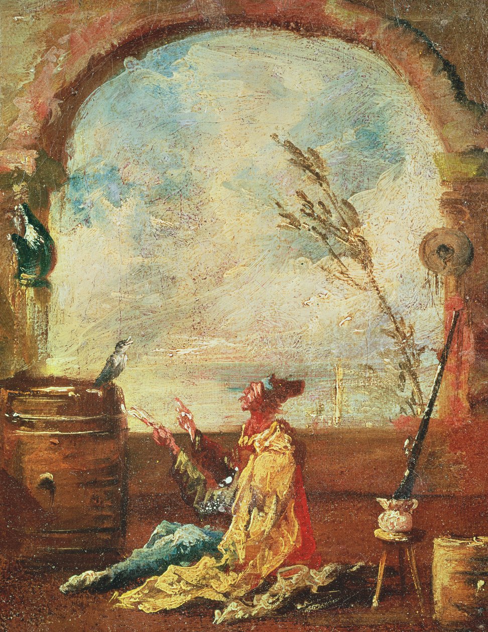 Der Dichter und der Vogel von Francesco Guardi
