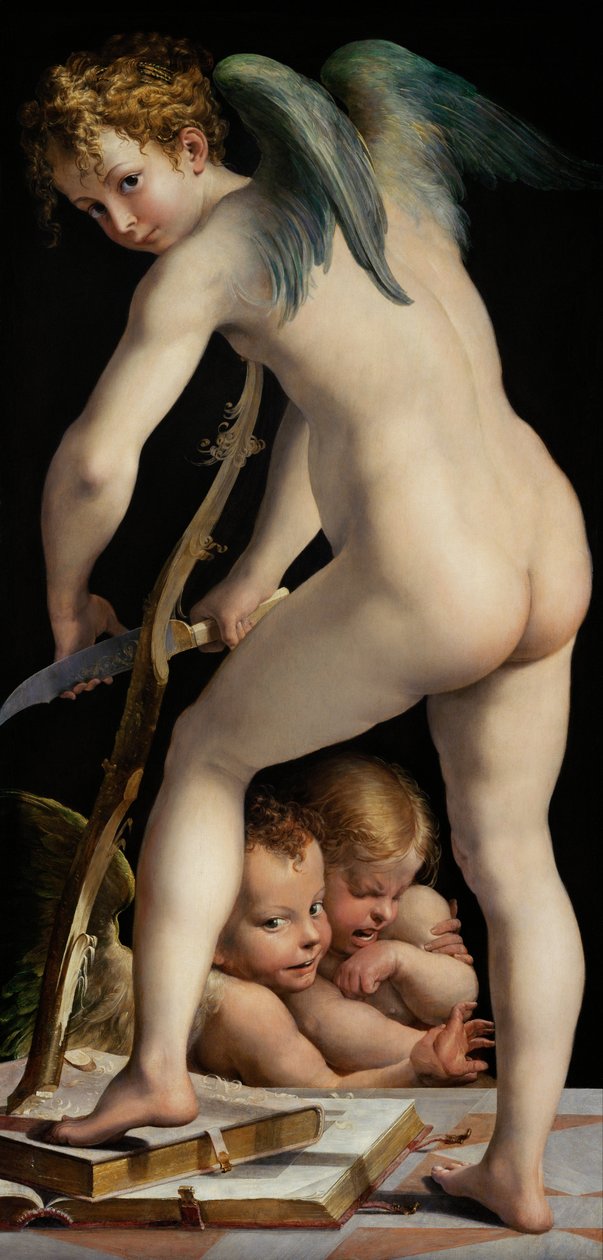 Amor beim Bogenschnitzen von Parmigianino