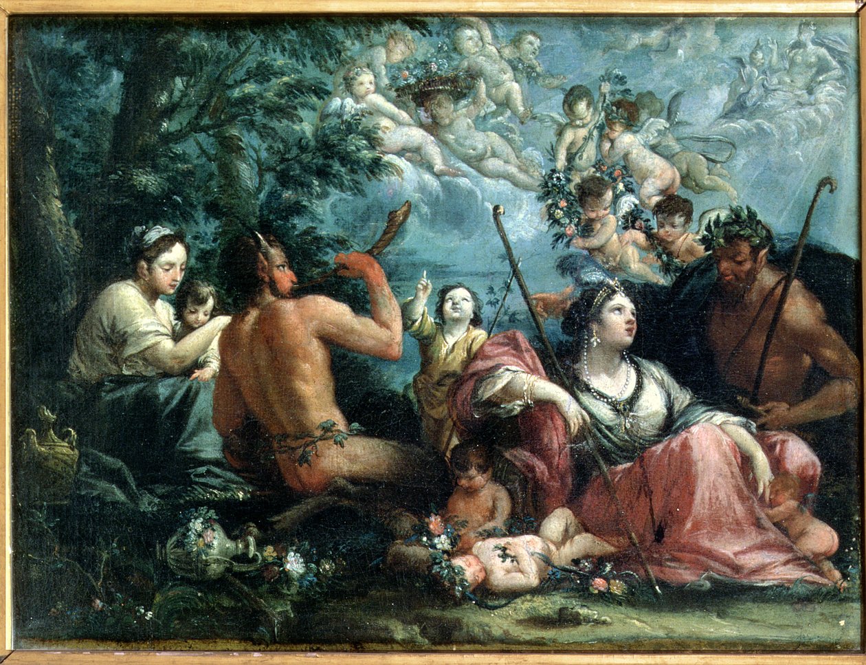 Nymphen, Satyrn und Putti von Francesco Monti