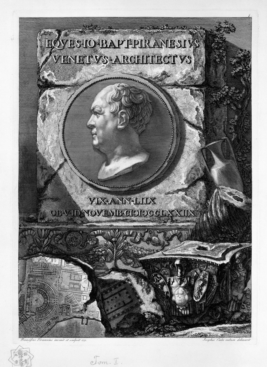 Porträt von Giovanni Battista Piranesi von Francesco Piranesi
