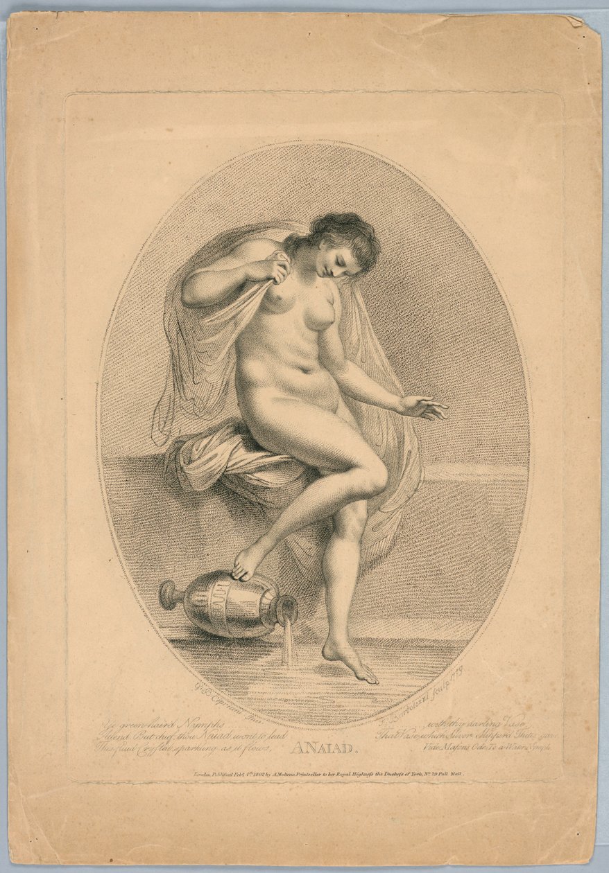 Eine Najade (Frau steigt in ein Bad) von Francesco Bartolozzi