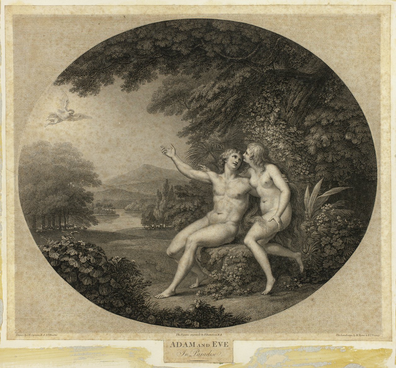 Adam und Eva im Paradies von Francesco Bartolozzi