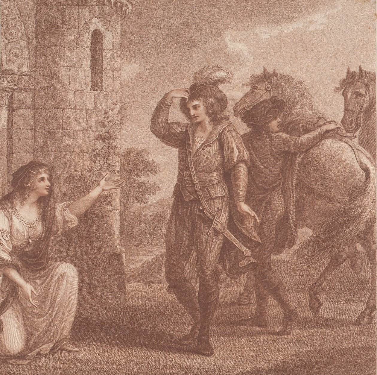 Prinz Edmund, genannt Ironside und Algitha, 1786 von Francesco Bartolozzi