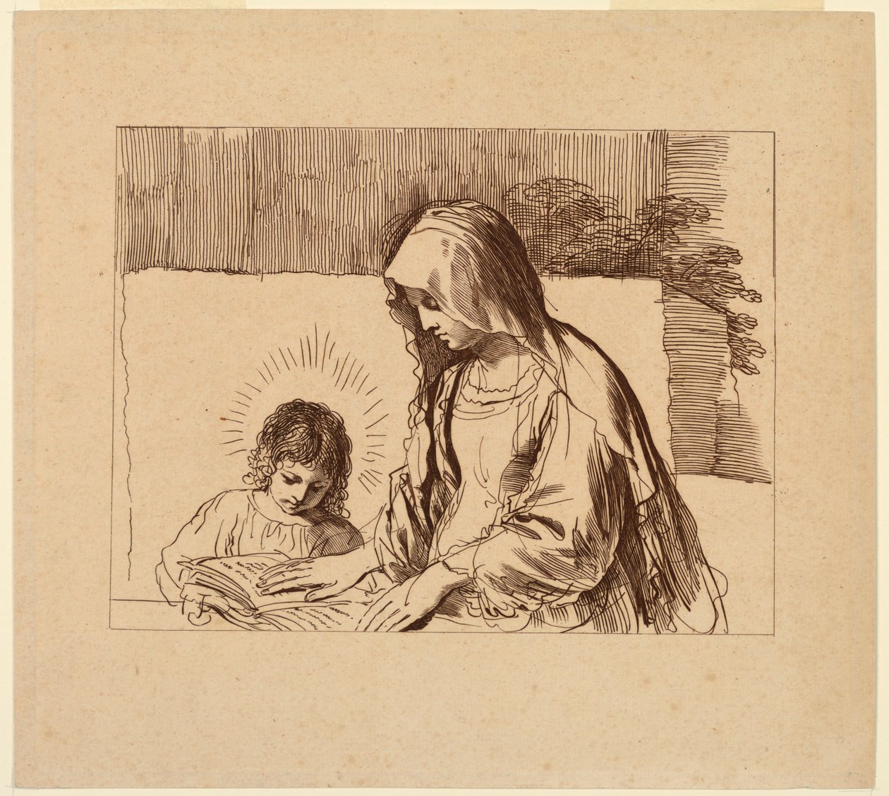Die Jungfrau lehrt das Jesuskind von Francesco Bartolozzi