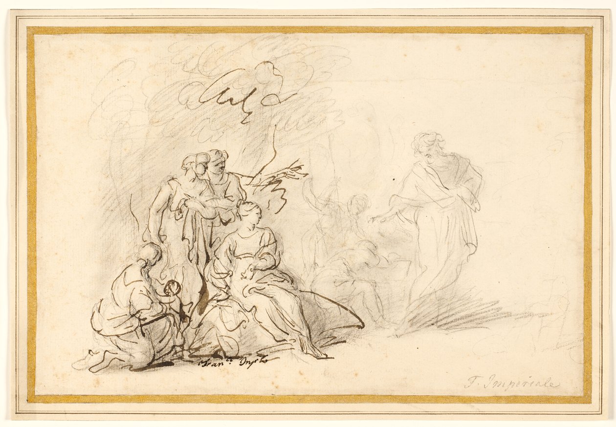 Rebecca versteckt die Hausgötter vor Laban von Francesco Fernandi