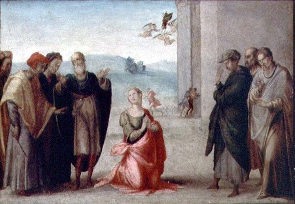 Martyrium einer weiblichen Heiligen von Francesco Granacci