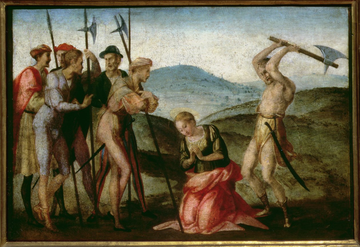 Das Martyrium einer Heiligen (Tafel) von Francesco Granacci