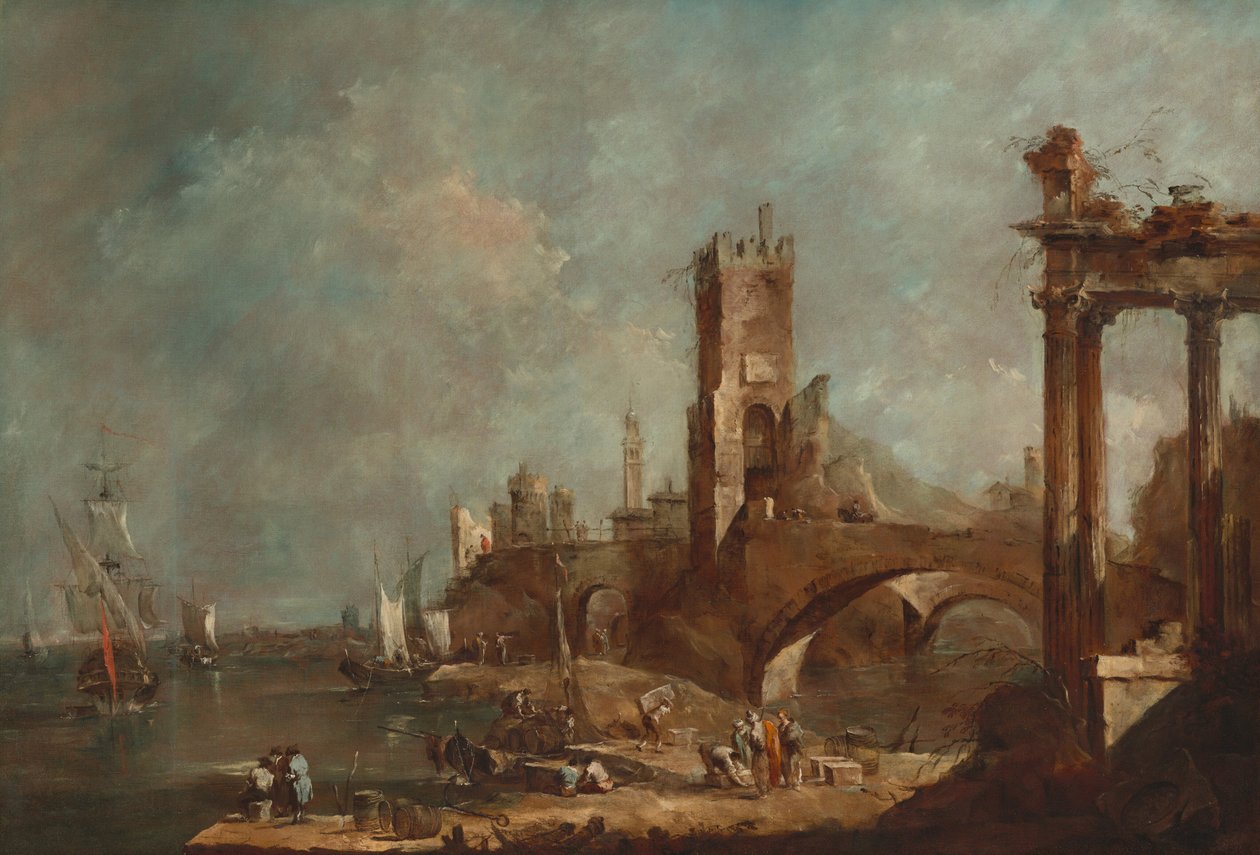 Capriccio eines Hafens, ca. 1760-1770 von Francesco Guardi