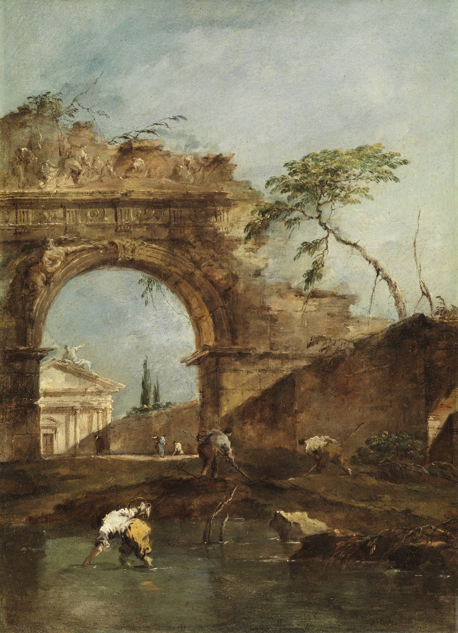 Landschaft - Capriccio, ca. 1780 von Francesco Guardi