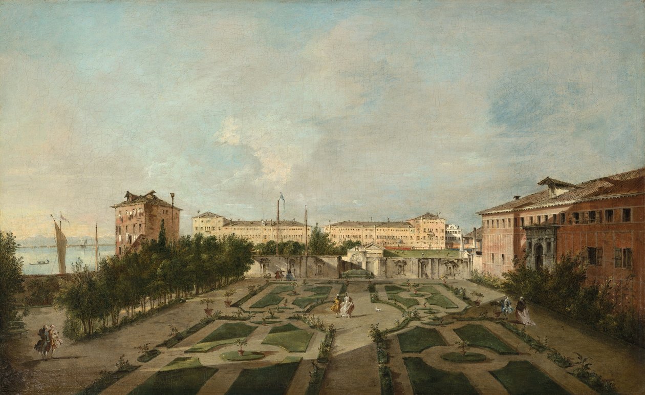 Der Garten des Palazzo Contarini dal Zaffo von Francesco Guardi