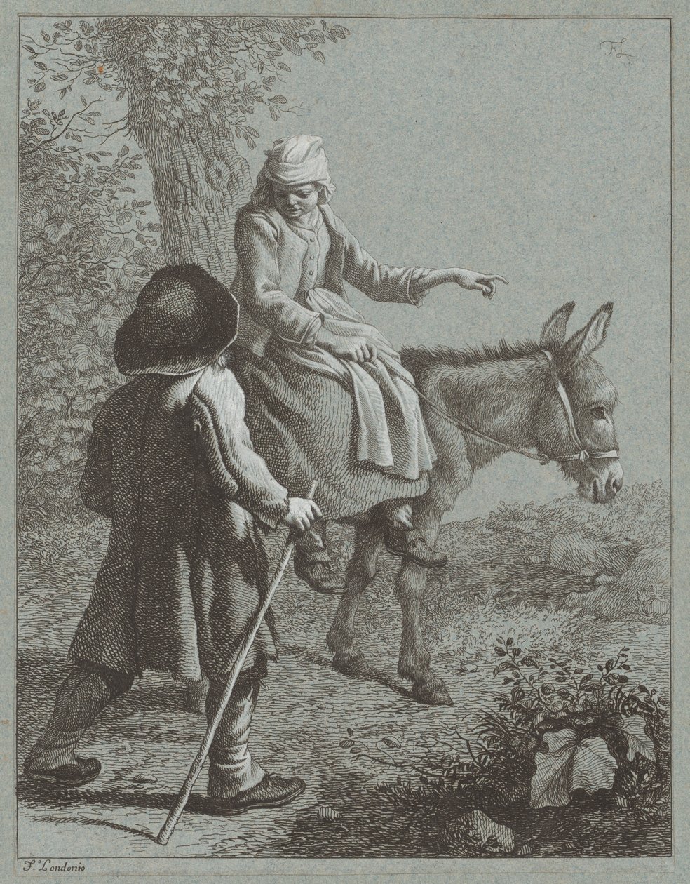 Junge und Mädchen mit einem Esel, 1764 von Francesco Londonio