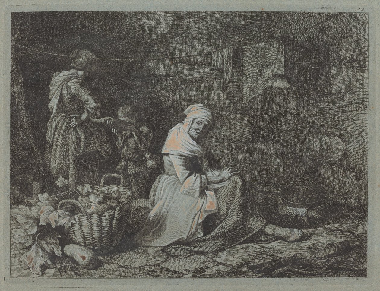 Innenansicht eines Hauses, 1763 von Francesco Londonio