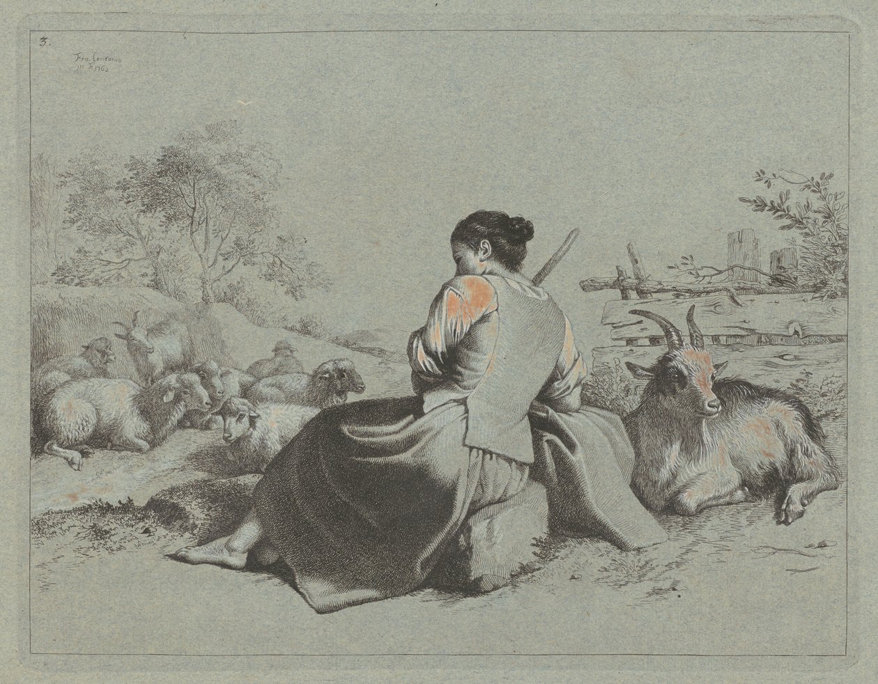 Sitzende Hirtin, 1762 von Francesco Londonio